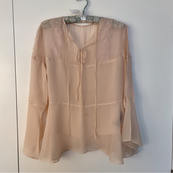 New The Kooples 100% Silk Blouse Pink NWOT - Picture 2 of 9